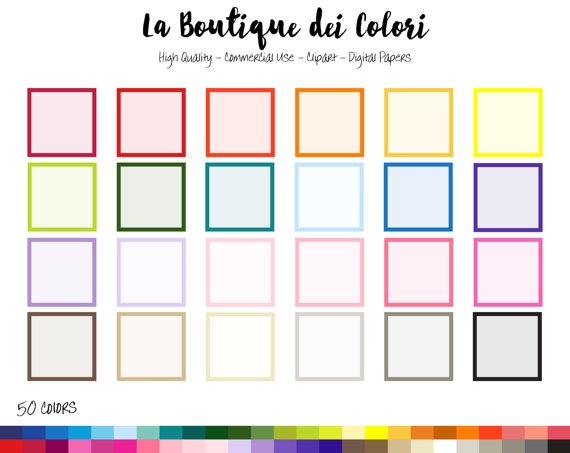 570x453 50 Rainbow Solid Color Square Frame Clip Art, Banners Digital