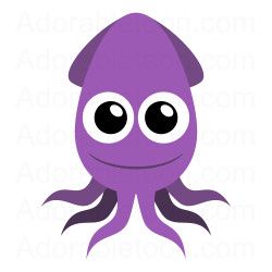 250x250 Cute Squid Clipart From Under The Sea