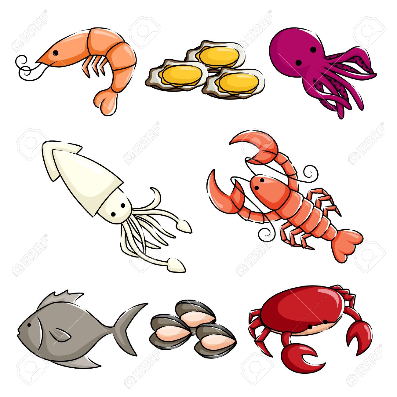 1300x1300 Squid Clipart Ocean Animal