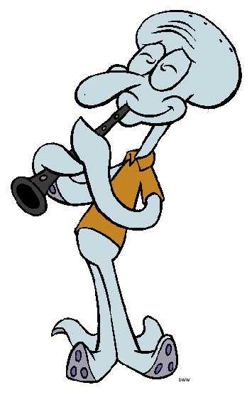 355x562 Squidward Playing His Beloved Clarinet. Caden