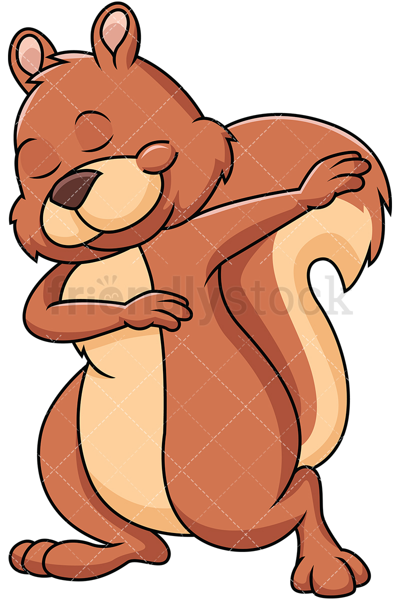 800x1200 Dabbing Squirrel Cartoon Vector Clipart