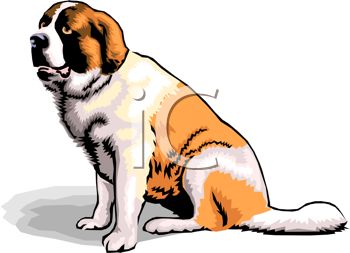 350x253 Picture Of A Saint Bernard Dog Sitting Down In A Vector Clip Art