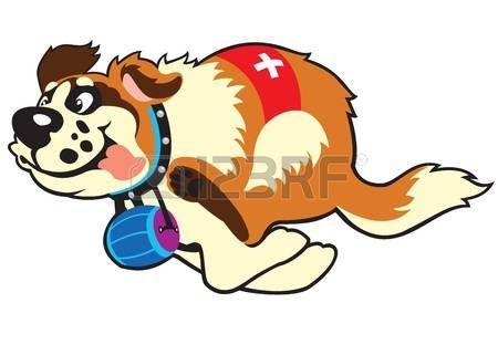 450x321 Dog Saint Bernard Breed,cartoon Vector Picture Isolated On White