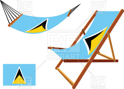400x289 Saint Lucia Flag Hammock And Deck Chair Royalty Free Vector Clip