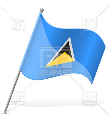 362x400 Saint Lucia Wavy Flag Royalty Free Vector Clip Art Image