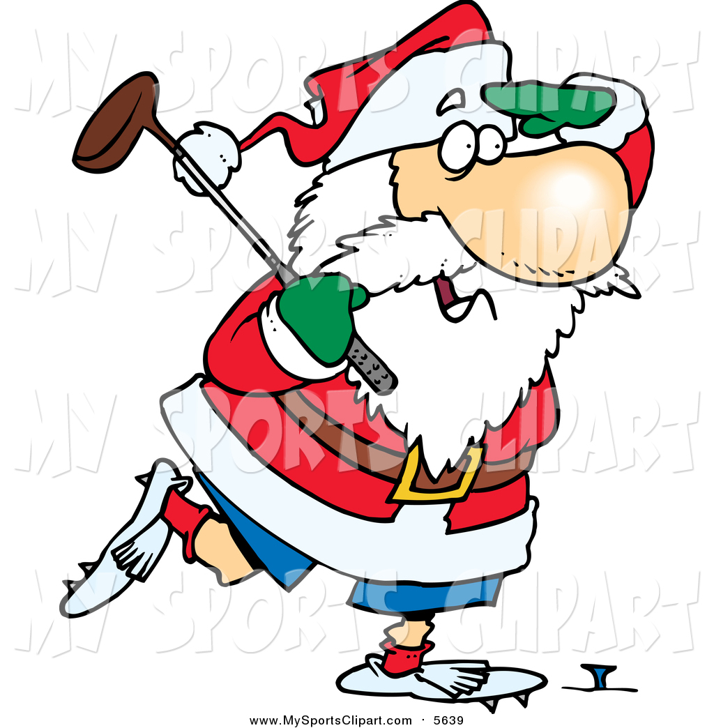 1024x1044 Sports Clip Art Of A Santa Claus Looking Out While Golfing By