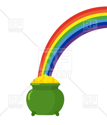340x400 Pot Of Gold Leprechaun And Rainbow. St. Patrick's Day In Ireland