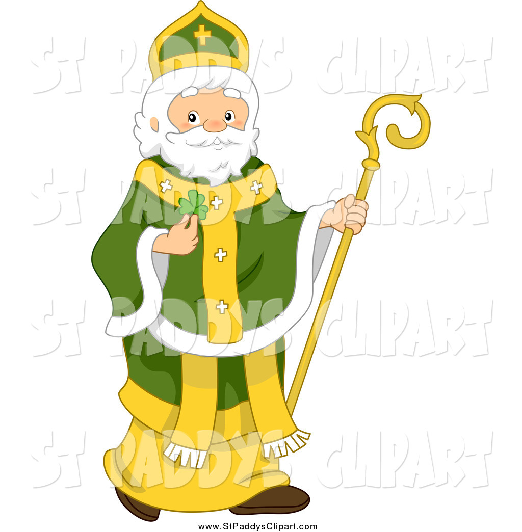 1024x1044 Vector Clip Art Of A St Paddys Day St Patrick Holding A Clover