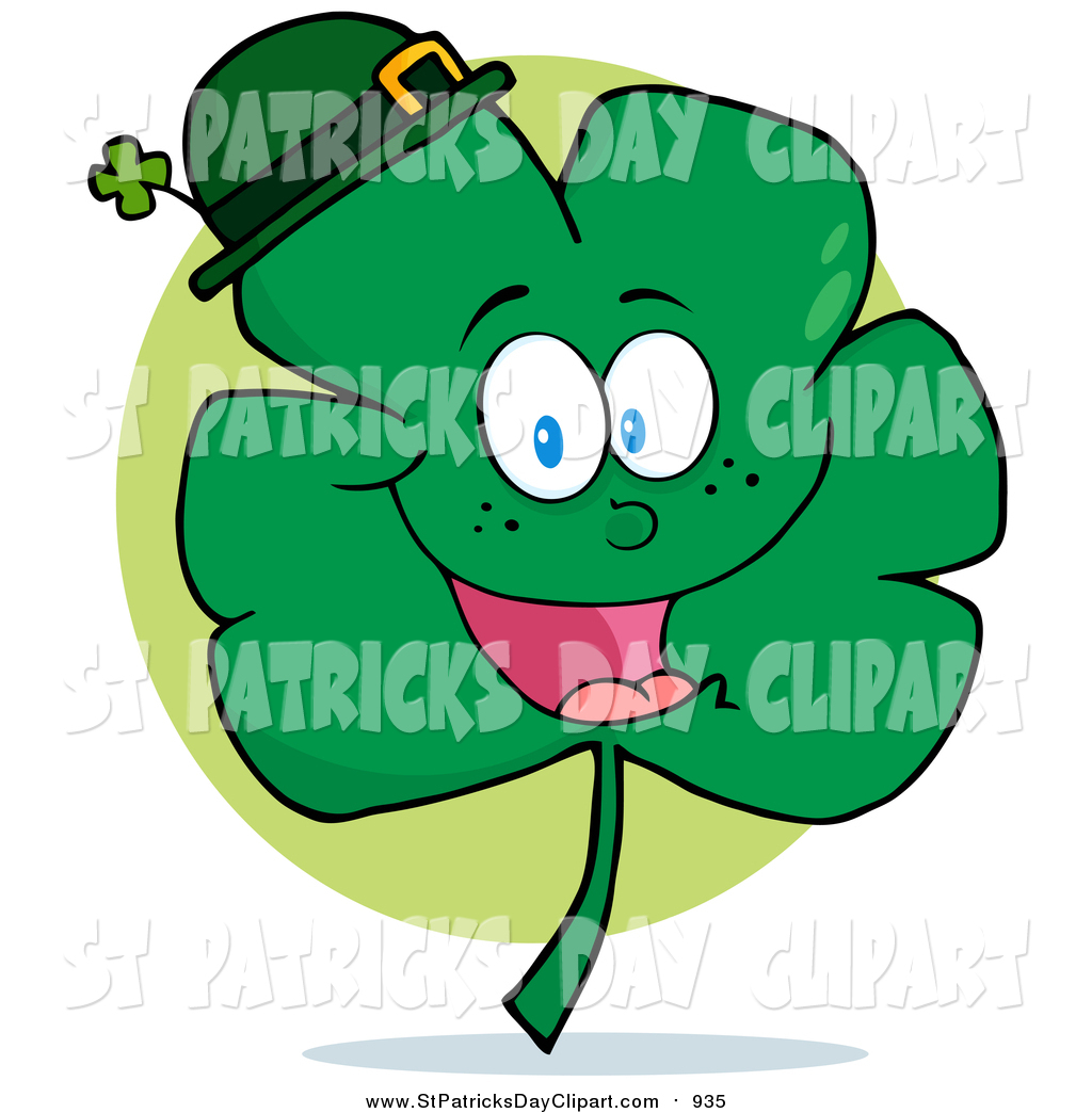 1024x1044 Clip Art Of A Happy Smiling St Patricks Day Clover Wearing A Hat