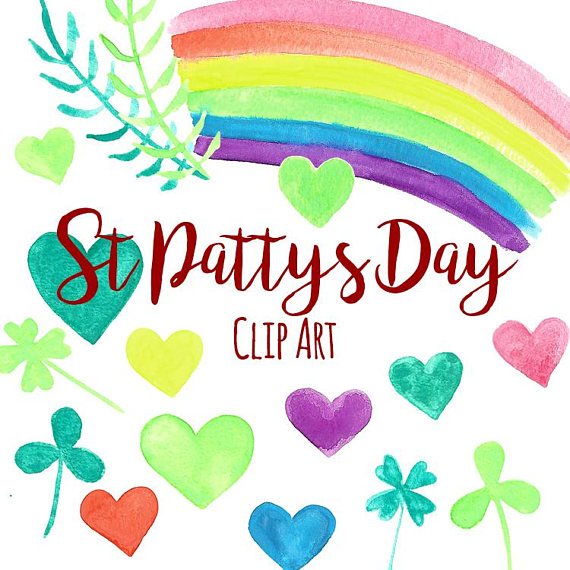 570x570 St. Patrick's Day Rainbow Clipart, Shamrock Clip Art, Clovers Clip