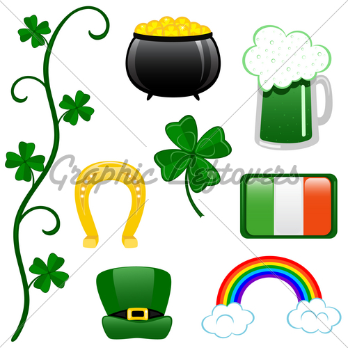 500x500 St. Patricks Day Clip Art On White Background. Gl Stock Images