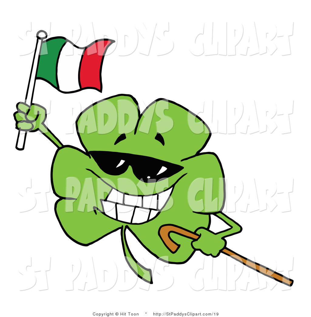 1024x1044 Vector Clip Art Of A St Patricks Day Shamrock Wearing Sunglasses