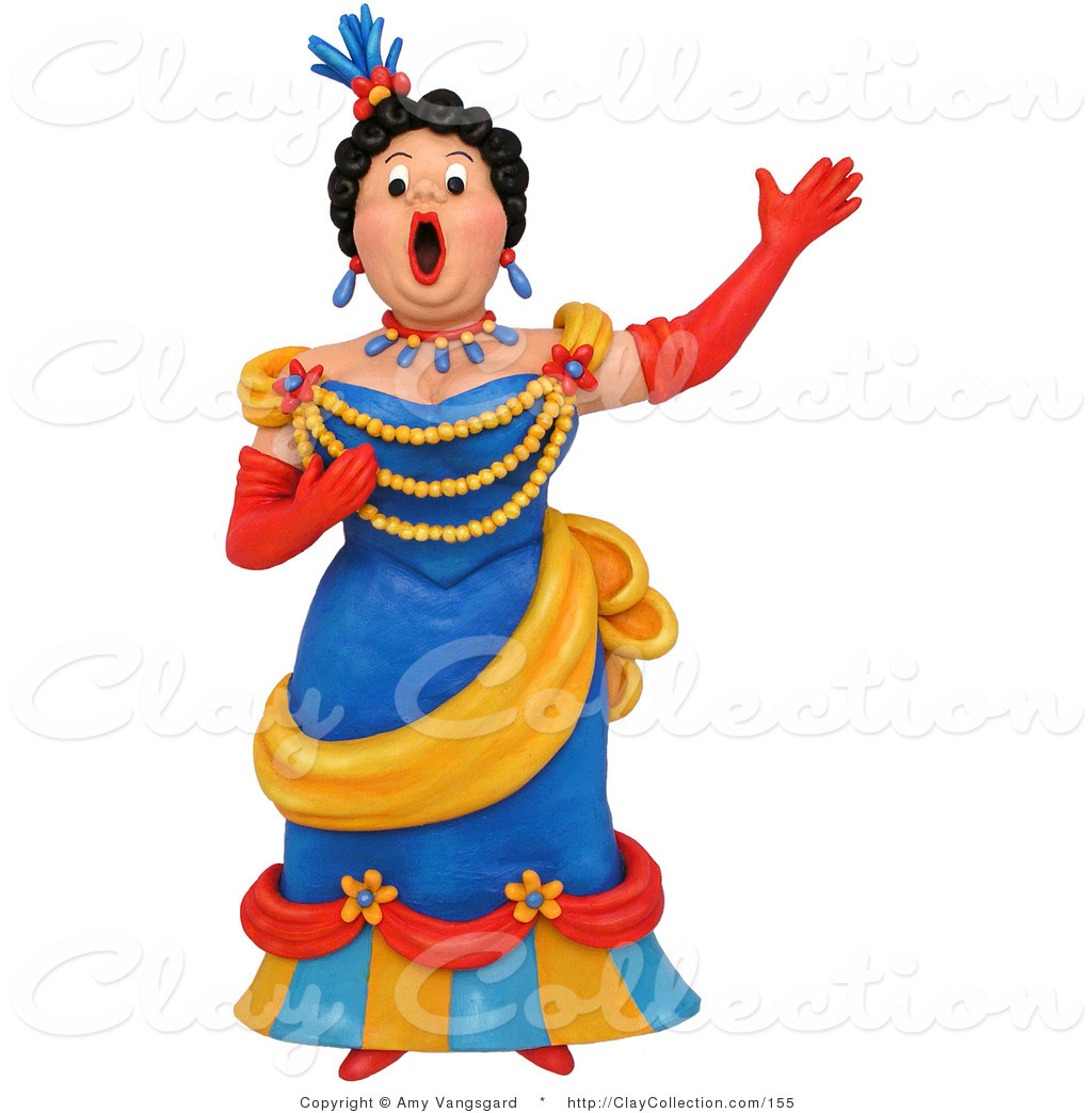 1024x1044 Clay Illustration Of A 3d Opera Singer Woman Performing On Stage