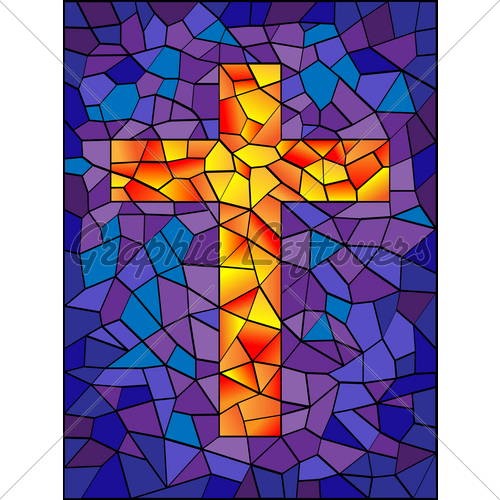 500x500 Stained Glass Cross Clip Art Royalty Free Gograph 7295636