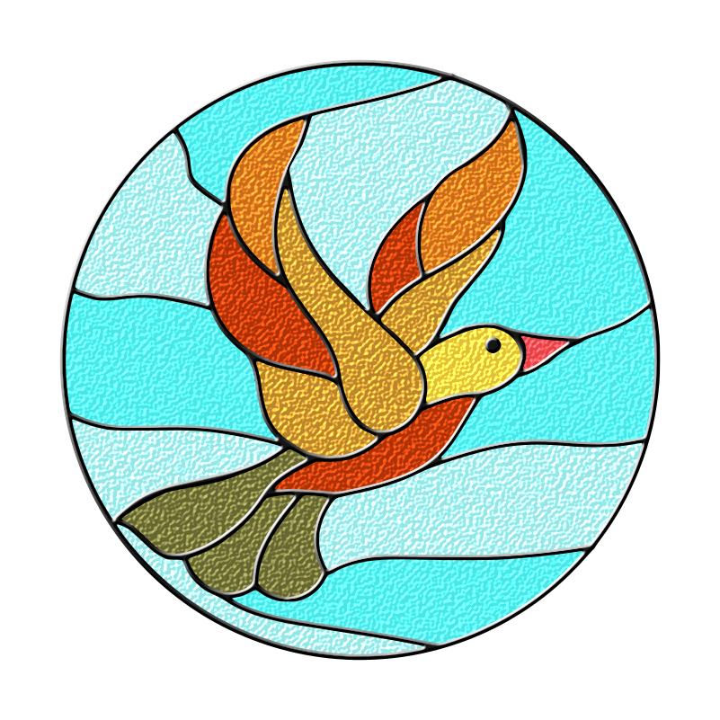801x801 Bird Stained Glass Clipart