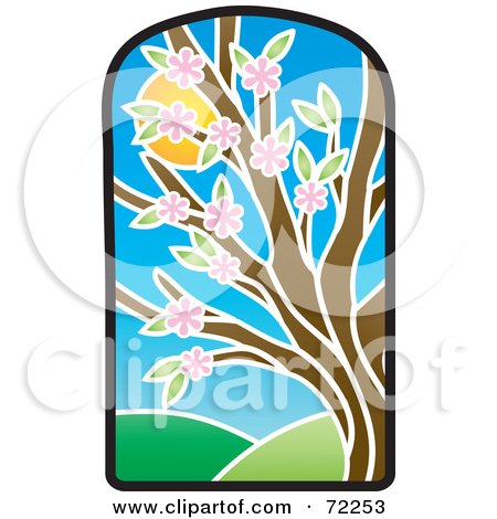 450x470 Royalty Free (Rf) Clipart Illustration Of A Stained Glass Spring