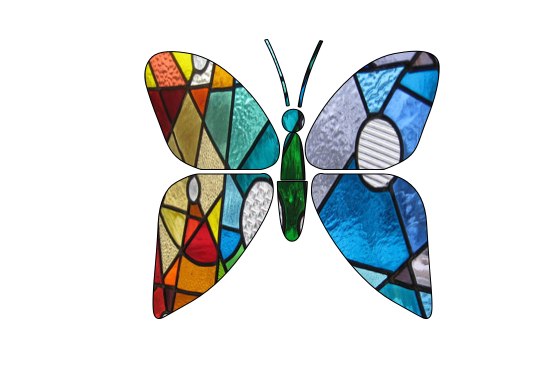 540x380 Stained Glass Butterfly Clipart