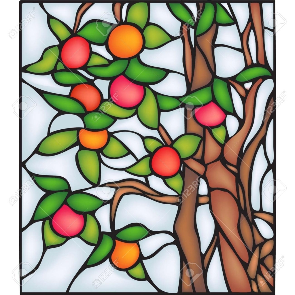 1024x1024 Apple Tree Stained Glass Window Royalty Free Cliparts Vectors