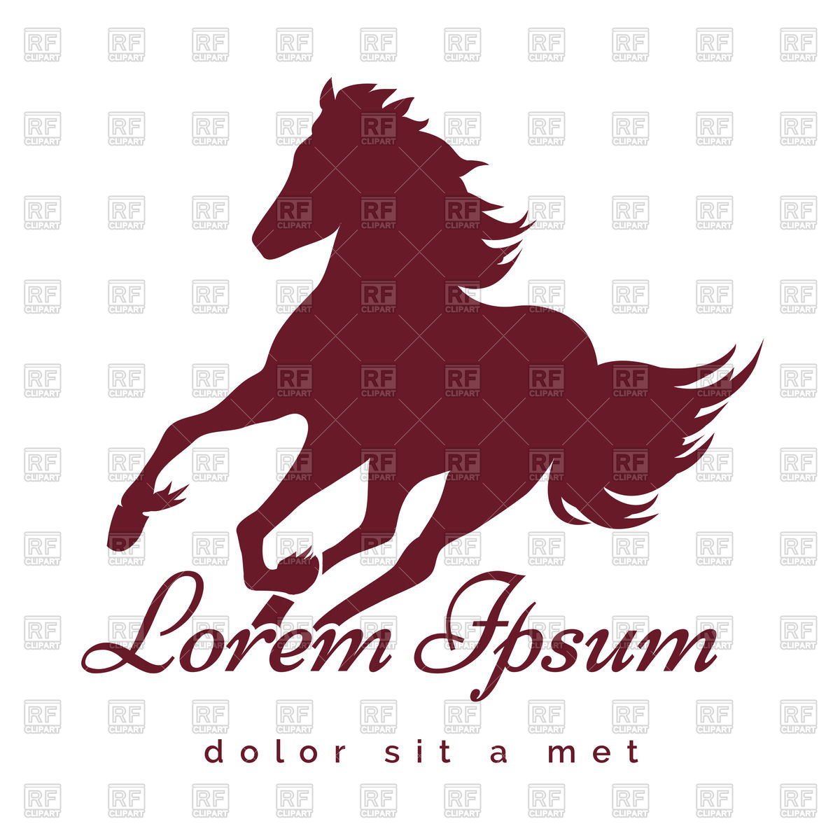 1200x1200 Running Stallion Icon Royalty Free Vector Clip Art Image