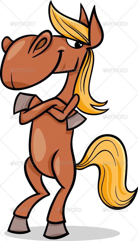 590x1027 Funny Horse Cartoon Illustration Animal, Brown, Cartoon