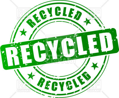 400x331 Green Stamp Print With Word Recycled Royalty Free Vector Clip Art
