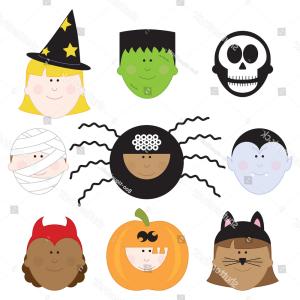 300x300 Halloween Kids Clip Art Set Children Shopatcloth