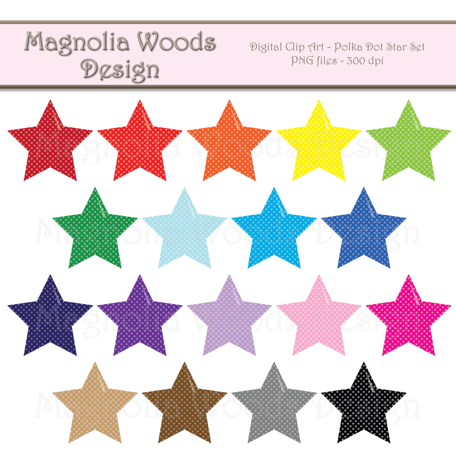 1500x1500 Star Clipart Polka Dot