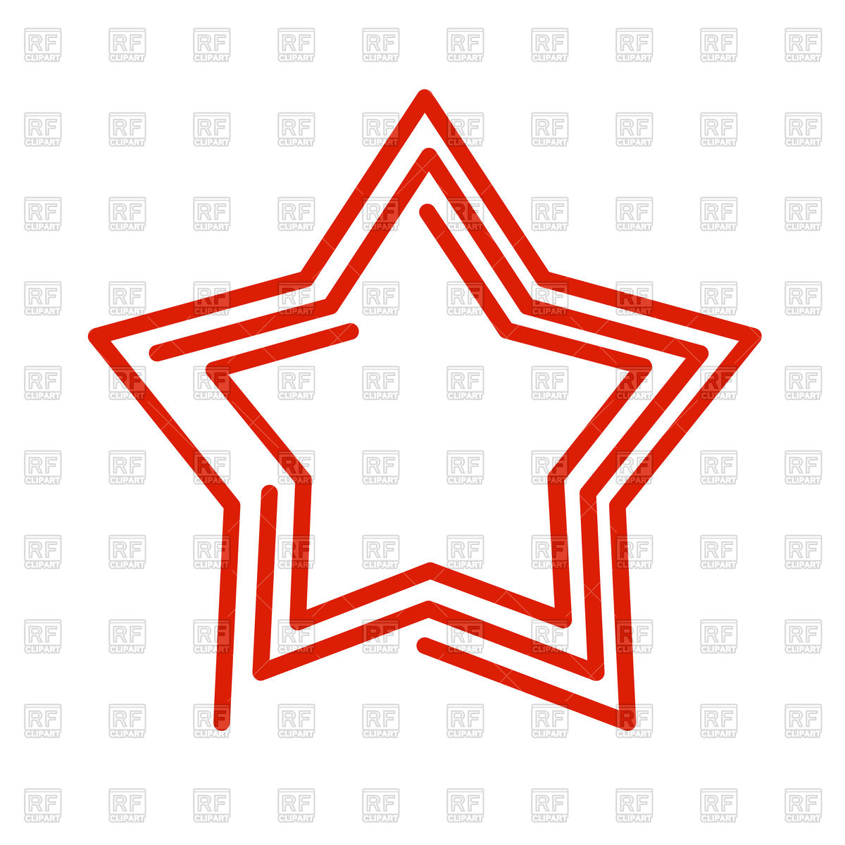 1200x1200 Star Line Style On White Background Royalty Free Vector Clip Art
