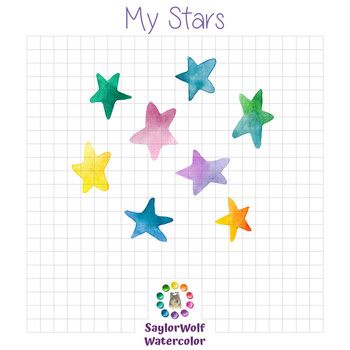 350x350 Watercolor Stars Free Clip Art On Tpt Wolf Moon
