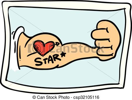 450x342 Heart Tattoo Drawing Of A Arms With A Tattoo Of A Heart