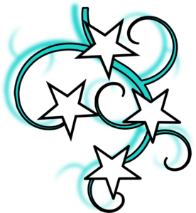 276x299 Teal And White Tattoo With Stars Black Outline Clip Art