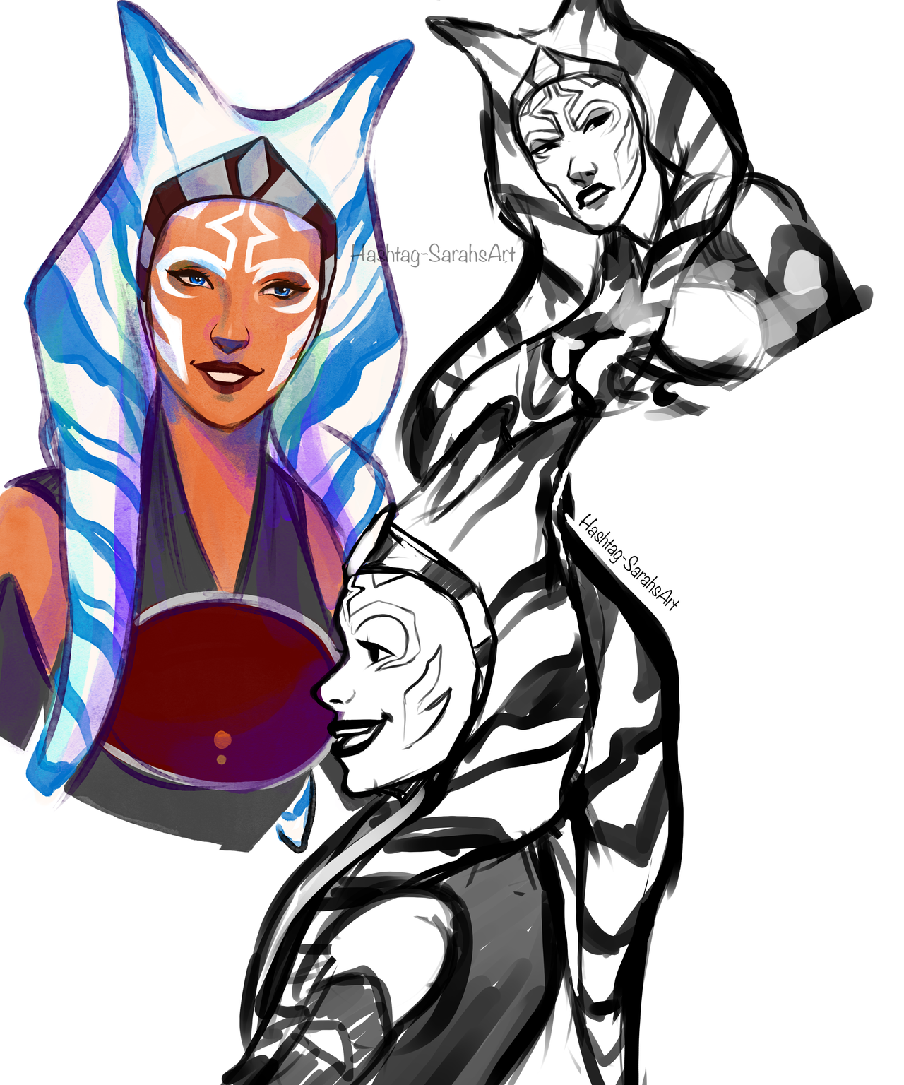 1280x1536 Ashoka Tano Sketches Star Wars Rebels Ahsoka Tano