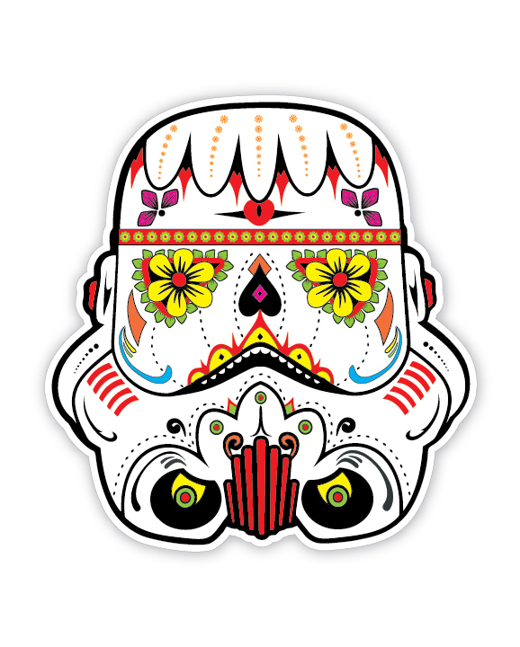 578x720 Sugar Skull Sticker Version 16 Stormtrooper Star Wars Inspired