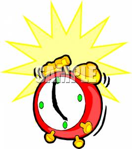 267x300 Clip Art Image A Red Ringing Alarm Clock With A Yellow Starburst