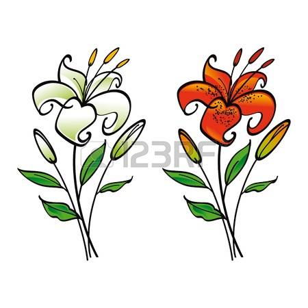 450x450 White Lily Flower Clipart