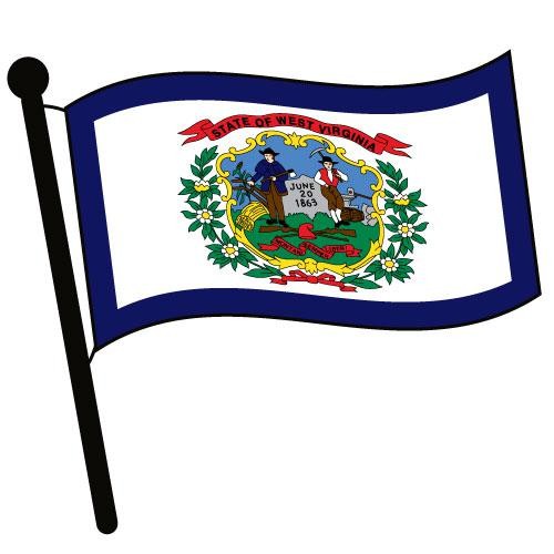 500x500 West Virginia Waving Flag Clip Art