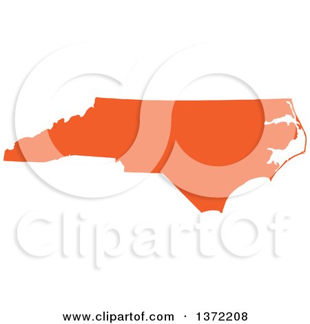 450x470 Clipart Of An Orange Silhouetted Map Shape Of The State Of North