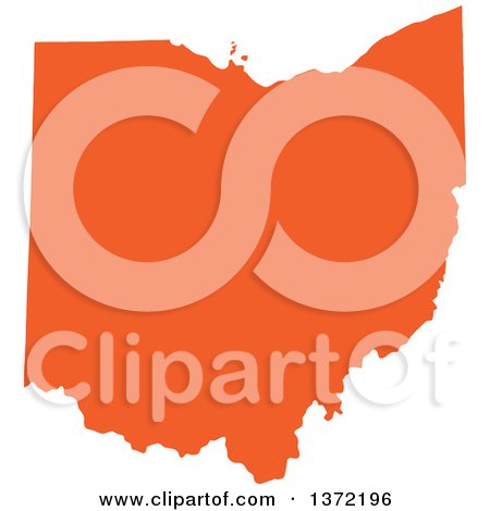 450x470 Clipart Of An Orange Silhouetted Map Shape Of The State Of Ohio