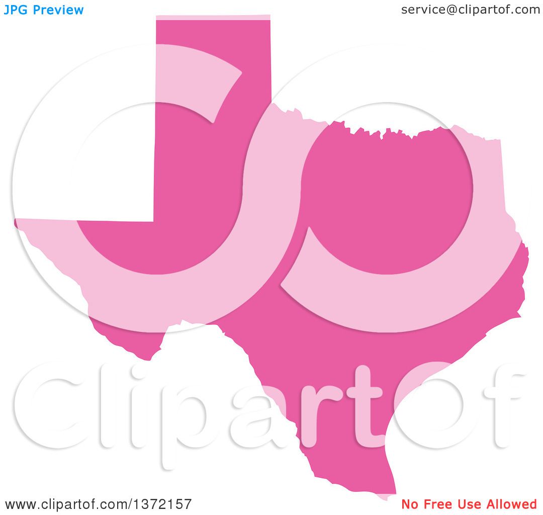 1080x1024 Clipart Of A Pink Silhouetted Map Shape Of The State Of Texas