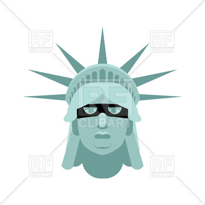 400x400 Statue Of Liberty In Mask Royalty Free Vector Clip Art Image