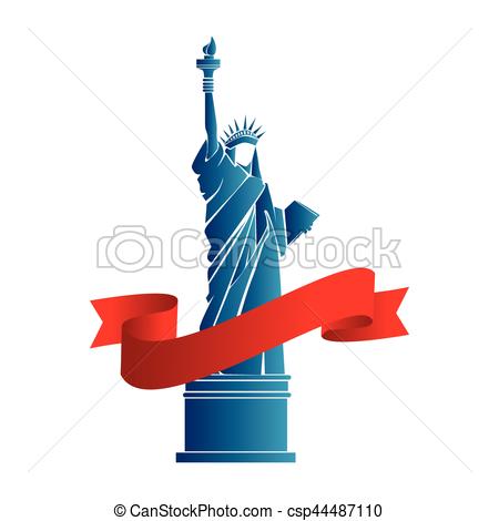 450x470 Liberty Statue New York Emblem Vector Illustration Design Vector
