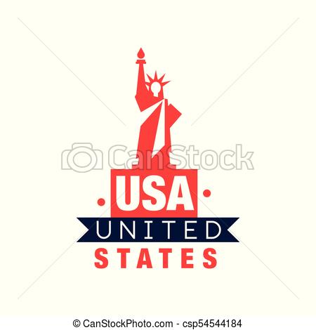 450x470 Monochrome Emblem With Statue Of Liberty Silhouette. United