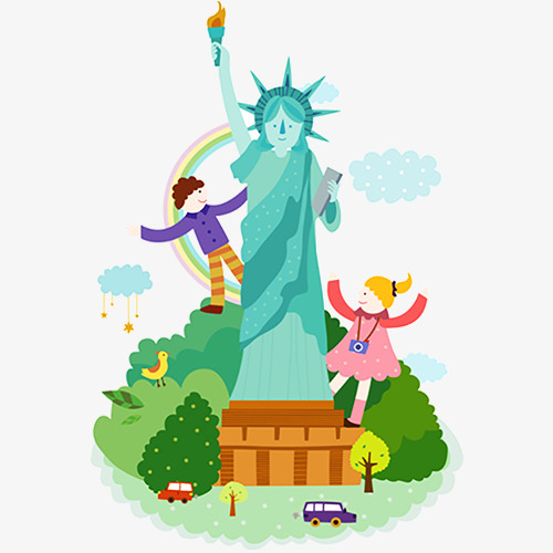 500x500 Statue Of Liberty Cartoon, Cartoon, Cartoon Shape, Free Png Image