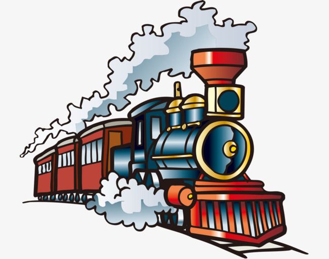 650x511 Hand Painted With Cartoon Steam Train, Cartoon Vehicles, Hand