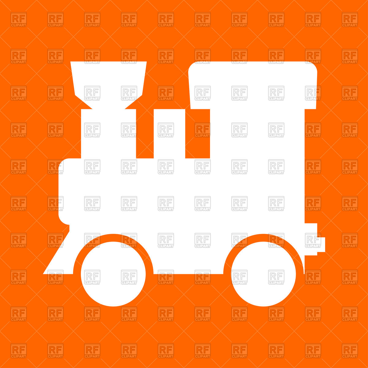 1200x1200 Steam Locomotive White Icon On Orange Background Royalty Free