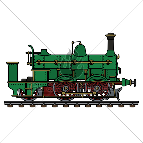 500x500 Collection Of Green Steam Train Drawing High Quality, Free