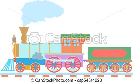 450x279 Vintage Steam Locomotive Vector Logo Design Template. Train