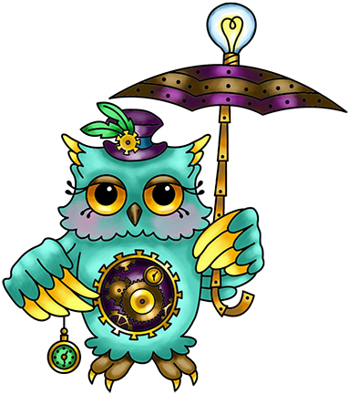 383x432 Steampunk Owl