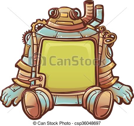 450x423 Steampunk Robot Frame. Steampunk Illustration Of Robot