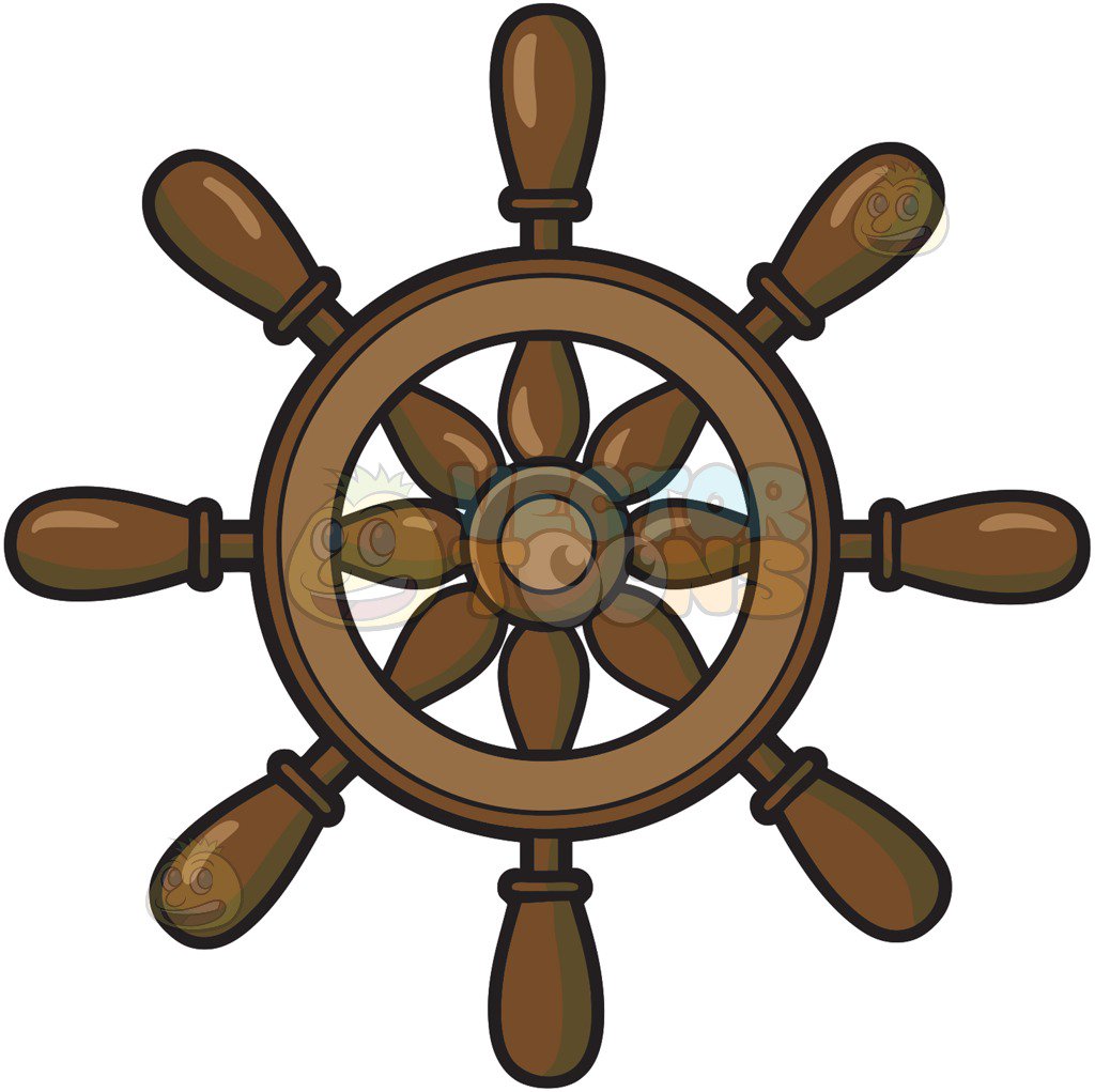 1024x1021 Steering Wheel Of A Ship Cartoon Clipart Vector Toons